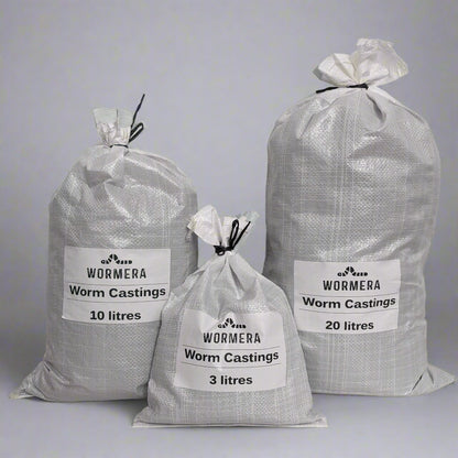 3, 10 and 20 litre bags of Worm Castings